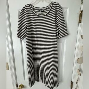 Black and white striped dress